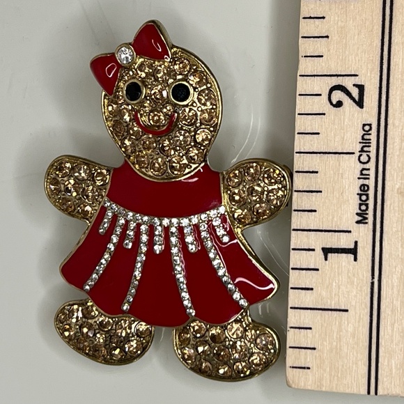 HEIDI DAUS Gingerly Gorgeous Gingerbread GIRL Pin/Brooch #21, Signed - Picture 8 of 9